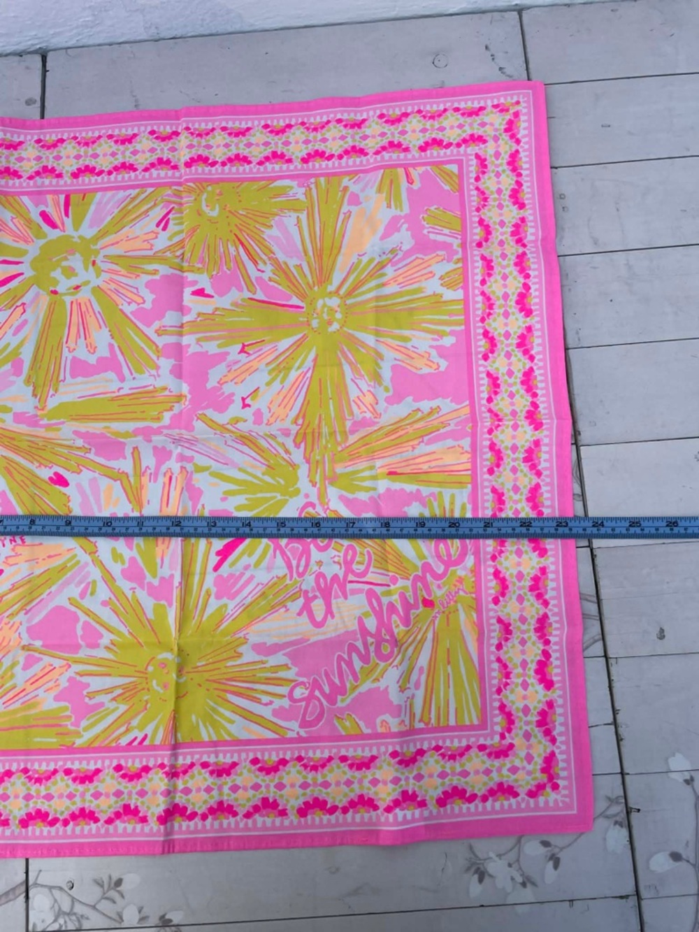 Lilly Pulitzer Pink and Yellow Floral Scarf - Picture 5 of 6